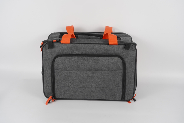 Grey breathable portable and foldable pet backpack