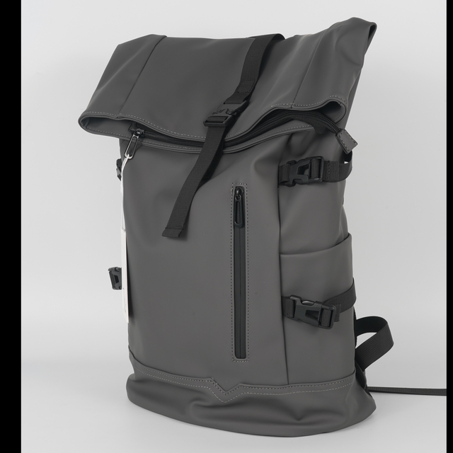 Gray Business backpack with waterproof and dust-proof film coating